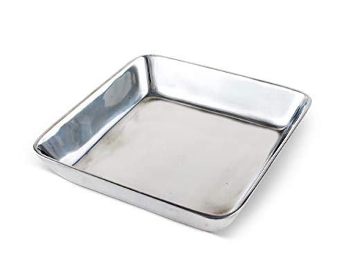 Arthur Court Classic Napkin Holder Box Heavy Cast Aluminum Cocktail Size Square Napkins 6 Inch Square 1.75 Inch Tall #TOP1
