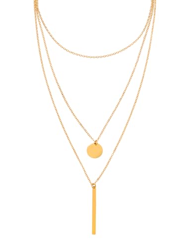 Image of Yellow Chimes Multi Layered Choker Necklace for Women | Fashion Gold Plated Chain Necklace | Multilayered Chain Necklace for Women | Western Necklace for Girls Birthday Anniversary Gift for Women Wife