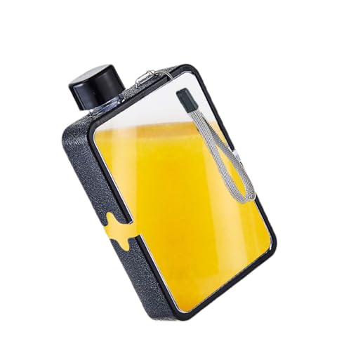 Moreeulsi Botella de agua plana delgada, a prueba de fugas y cuadrada delgada, botella con forma de libro diseñada para caber en tu bolsa, botella cuadrada a prueba de fugas para un fácil transporte