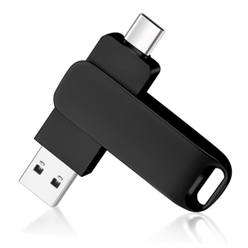 Ultra Flair Flash Drive Pen Drive 128GB, Pendrive USB C, Memoria 2 en 1 para PC/Laptop/Computadora, Teléfono Móvil con USB C, Cuerpo Metálico