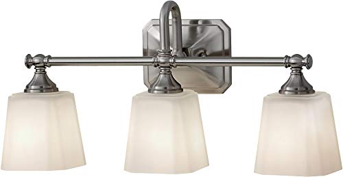 Black Friday - 50% OFF Feiss VS19703-BS Concord Glass Wall Vanity Bath Lighting, Satin Nickel, 3-Light (21"W x 10"H) 300watts Black Friday - 50% OFF Feiss VS19703-BS Concord Glass Wall Vanity Bath Lighting, Satin Nickel, 3-Light (21"W x 10"H) 300watts