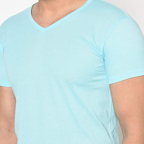 Image of Men's Cotton Blend Half Sleeve V Neck Tshirt