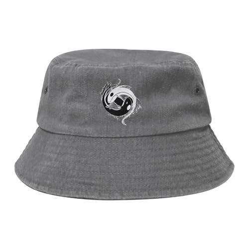 Yin and Yang Koi Fish Bucket hat - Cotton Sun hat - Unisex
