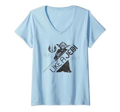T-shirt Yoda You Teach Like a Jedi cadeau original pour la fête des enseignants col V