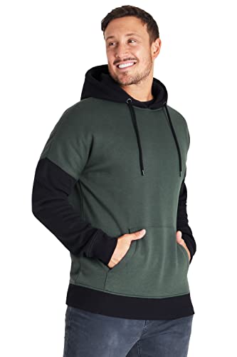 Preisvergleich Produktbild CityComfort Hoodie Herren Kapuzenpullover, Zweifarbige Pullover Herren Hoodies (Grün, XXL)