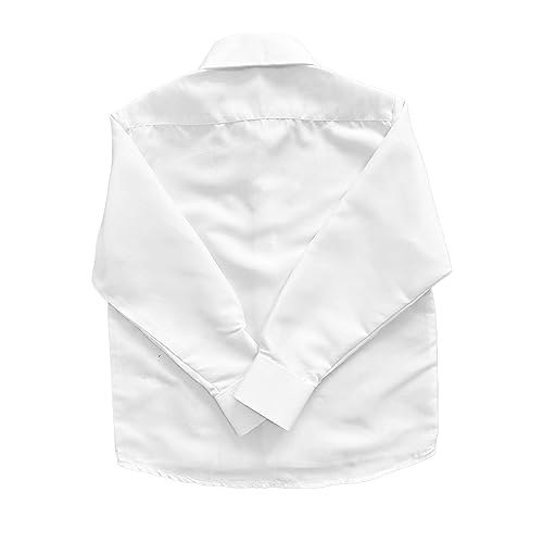 Boys' Long Sleeve Classic Shirt Button Down Shirt Single Chest Pocket White4