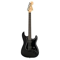 Mahogany body with sharp radius Hardtail strings-thru-body bridge Single control knob (volume) and three-way pickup switch Black