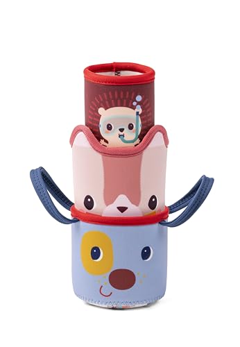 Gobelets de bain souples Lilliputiens 3 pièces colorées qui flottent et s'empilent