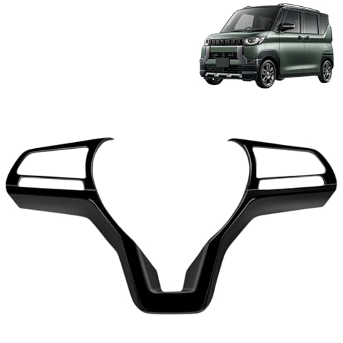 DodoxDIY 適用 新型デリカミニ カスタム パーツアクセサリー ステアリングカバー ステアリングガーニッシュ 30系 B34A B37A B38A G T 専用内装パーツ ピアノブラック