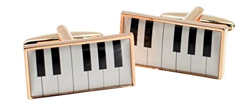 Gemelolandia | Gemelos Para Camisa Teclado de Piano Modelo 2 Gemelos Originales Para Camisas | Para Hombres y Niños | Regalos Para Bodas, Comuniones, Bautizos y Otros Eventos