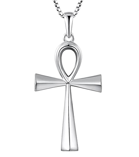 YL Cross Necklace 925 Sterling Silver Infinity Pendant Ankh Criss Jewelry for Women