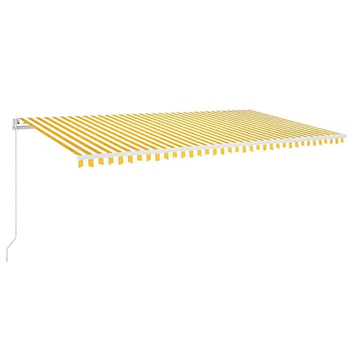 vidaXL Gelenkarmmarkise Einziehbar mit LED Markise Sonnenmarkise Balkonmarkise Sonnenschutz Sichtschutz Fenster Terrasse Garten 600x350cm Gelb Weiß vidaXL Gelenkarmmarkise Einziehbar mit LED Markise Sonnenmarkise Balkonmarkise Sonnenschutz Sichtschutz Fenster Terrasse Garten 600x350cm Gelb Weiß