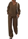 SIZE TIPS:S=US 4-6,M=US 8-10,L=US 12-14,XL=US 16-18,XXL=US 20.Crafted From A Stretchy,Soft and Breathable Knit Fabric,Basic Winter 2 Piece Sweatsuits Are Incredibly Soft Against Womens Skin,Providing A Comfortable Fee FEATURES:The Lounge Sets for Wom...