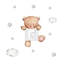 Bear Sleeping Stickers - Bear Wall Decals | Bear Home Decor Decals Wall Stickers for Kids Room | Decorative Bears Wall Decals for Nursery | Wall Sticker Baby Nursery Kids Bedroom Wall Décor