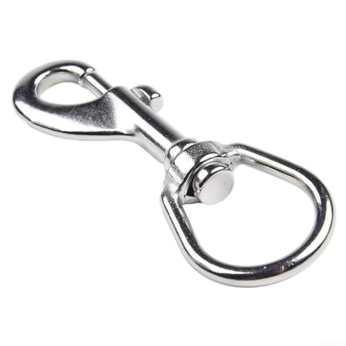 Vootnifig Dual End Bolt Carabiner Hook with Swivel Buckle, Made of 316 Stainless Steel for Scuba Diving and Outdoor Gear (100mm)