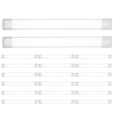 TOPPERFUN 20pcs Storage Protective Tubes 15x150mm Large Flat Plastic Cases Caps Portable Travel Tubes and Home Use