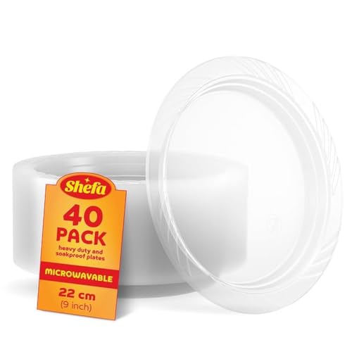 Shefa Assiettes transparentes en plastique de 9 pouces