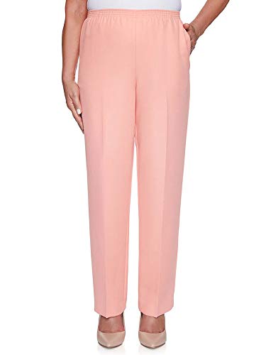 Alfred Dunner Women's Classic FIT Short Length Pant, Peach, 14