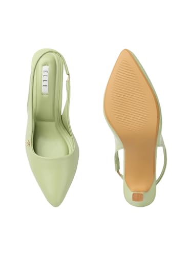 Image of ELLE Women Stylish and elegant Slingback Kitten Heel Mule Sandal