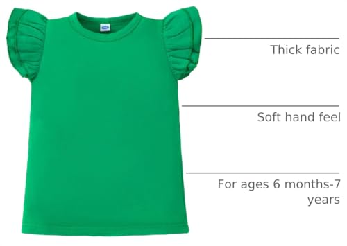 Image of Magic Park 1-14Y Toddler Ruffle T Shirt Girls Solid Color Blouse Kids Girl Short Long Sleeve Tops Casual Tee