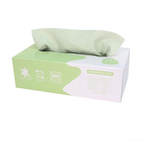 Práctico paño dispensador en caja para lavar platos, fibra ultrafina para limpieza de cocina, 6 selecciones de colores disponibles para las preferencias del usuario (té verde matcha)