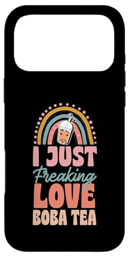 I Just Freaking Love Boba Tea �{�w�~�A�� ���C���{�[ �g�����f�B �{�[�z�[ �X�}�z�P�[�X iPhone 17 Pro Max �p