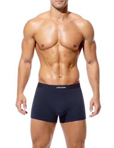 Casey Kevin Mens Boxer Briefs Soft Cotton Underwear Moisture-Wicking Breathable Trunks Tagless Underpants for Men Pack2