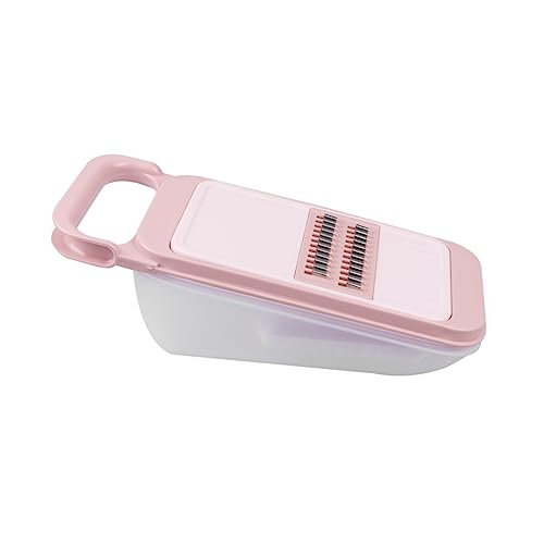 Holibanna Rallador Multifunción Zanahoria Grueso 3 Cuchillas Acero Inoxidable Mango Plástico Rosa Utensilios Cocina Preparación Verduras Frutas Ñiño