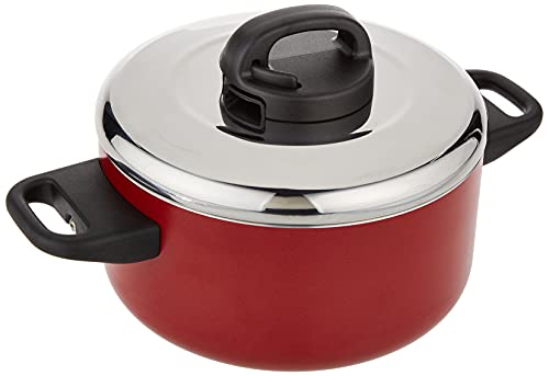 Prestige Classique Non-Stick Casserole 20 cm | 3X Ultra Tough Cooking Pot with Stainless Steel Lid | Red - PR15910