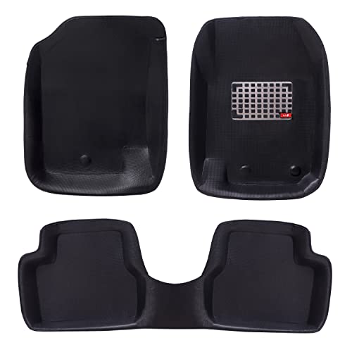 Image of Car Floor Bucket 4.5D Mats Compatible with XUV 3X0,Waterproof, Anti-Skid /Non-Slip, with Heal Pad,Complete Set (Black)