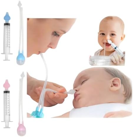Aspirador Sugador + Seringa Lavagem Limpeza Nasal Bebê Catarro Fá...