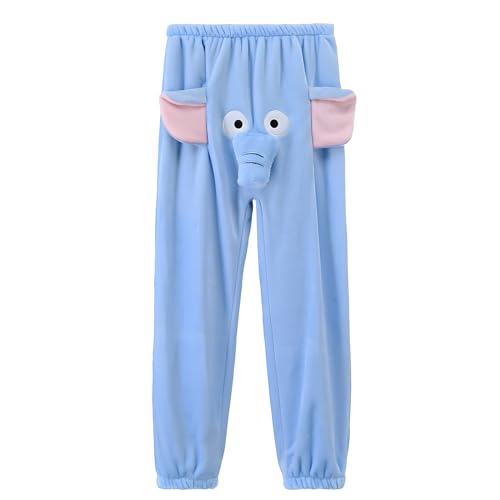 Atlodas Elephant Pajama Short, Cute Cartoon Animal Pants Big Nose and Ears Unisex Soft Sleepwear for Women Men Leisure