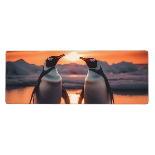 Grand tapis de souris de jeu motif pingouin avec finitions premium durables