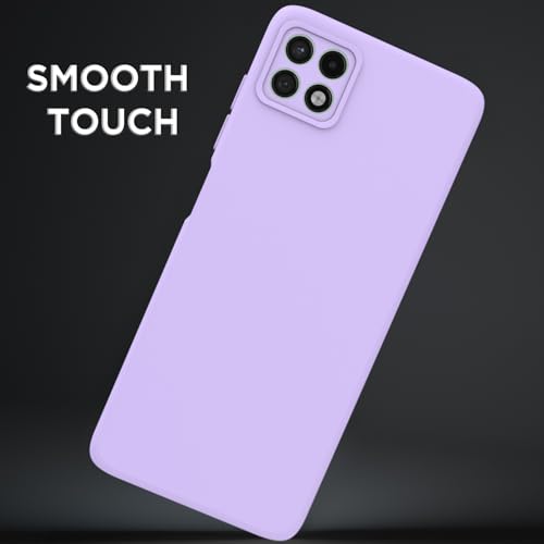 Image of Outlouders Back Cover for Samsung Galaxy A22 5G / F42 5G | Camera Protection | Durable Soft Matte Silicone Bumper Case (Purple)