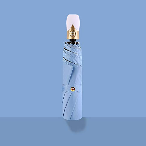 Preisvergleich Produktbild Regenschirm,Automatischer Regenschirm Einfach Faltbarer, Leichter Reisewind Trotz Tragbarem, Robustem, Widerstandsfähigem, Ergonomischem Griff, Blau, Winddichter Sonnenschirm, Reiner Farbschirm Für