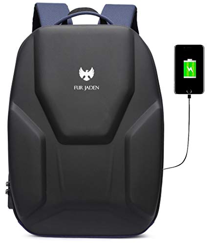 FUR JADEN Anti Theft Hardcase Laptop Backpack with USB...