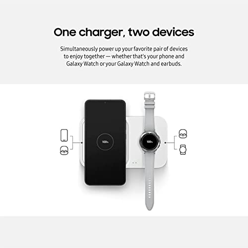 SAMSUNG 15W Wireless Charger Duo w/USB C Cable, Charge 2 Devices at Once, Cordless Super Fast Charging Pad for Galaxy Phones and Devices, 2022, US Version, Black by Samsung - Image 3