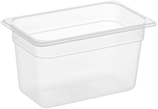1/4 Size Food Pan, Translucent Polypropylene, 6 Inch Deep, BPA Free, NSF Listed, Chemical-Resistant, Stackable, Rectangle, 10.7 x 6.4 x 6 Inches