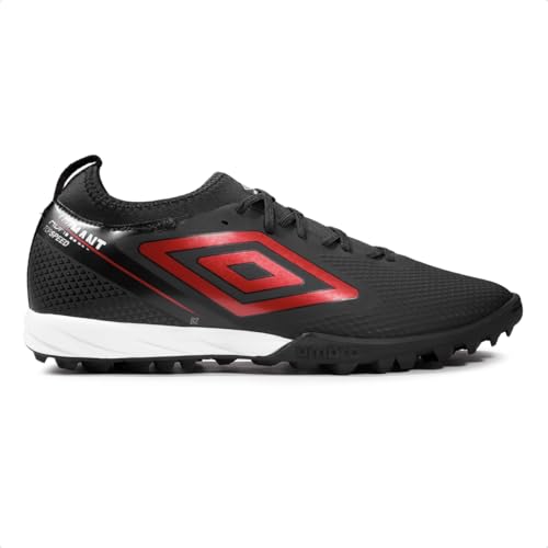 Chuteira Society Umbro Adamant Top Speed Club Masculina (Preto/Vermelho, BR, Adulto, Numérico, 43)