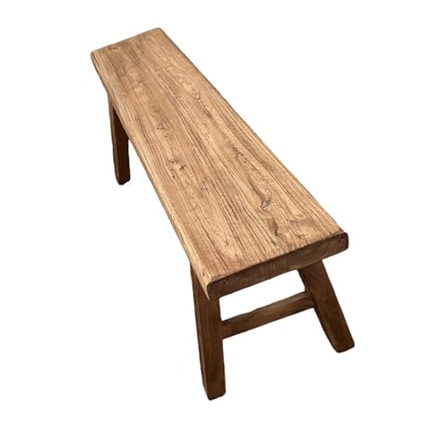 Taburete de mesa pequeño de madera noble ideal para el recibidor de un bungalow rústico