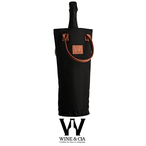 Bolsa Para Garrafa de Vinho Wine Bag Para 1 Garrafas de Vinho Termica Wine & Cia Preta