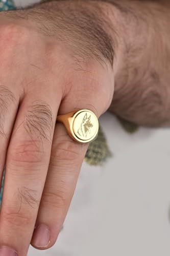 Bague Malinois argent 925 chevalière robuste anti-usure - 2