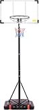 Aidoly Portable Basketball Hoop Outdoor, Adjustable Basketball Hoops Goal System Shatterproof Backboard, Shock Absorbent Rim, Fillable Base for Swimming Pool/Backyard/Driveway
