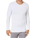 Mens Heat Plus Crew Neck Baselayer Top, White, Medium