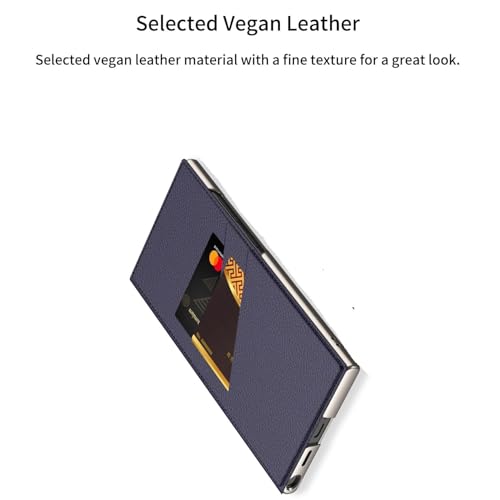 Image of Midkart Leather Flip Case Compatible with Samsung Galaxy S23 Ultra with Ring Holder Kickstand Card Holder Inner Hard PC Full Body and Camera Protection Case, Violet