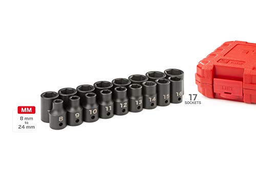 TEKTON Conjunto de soquetes de impacto de 6 pontos, 17 peças (8-24 mm) | SID92321