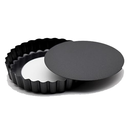MGGi 4 Inch Egg Tart Molds with Removable Bottom, 12 Packs EggTart Mold, Non-Stick Pan Carbon Steel Egg Tart Molds, Muffin Cupcake Pudding Baking Cup Maker - for Pies, Chinese Tart, Cakes