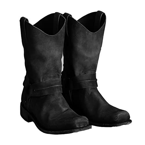 Minetom Herren Western Cowboy Stiefel Stiefeletten Reiterstiefel Vintage...