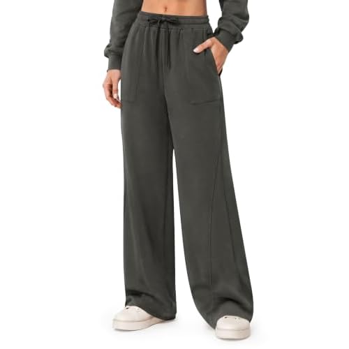 LOMON Wide Leg Sweatpants Women Fleece Fall Spring