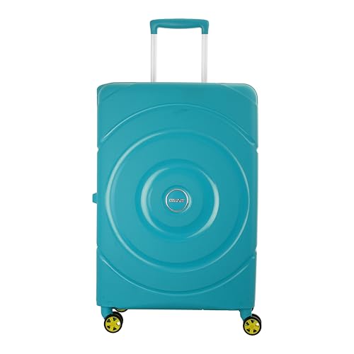 Image of American Tourister Polycarbonate Material Circurity Max 68 cm Small Hardside Cabin Suitcase with Xtrasecu 3-Point Locking System & Double 8 Spinner Wheels for Unisex - Scuba Blue